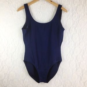 Vintage Swimsuit One Piece Blue Low Back Catalina